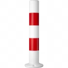 Słupek parkingowy blokujący U-12c | PCV, 80 cm, na stopie, biało-czerwony